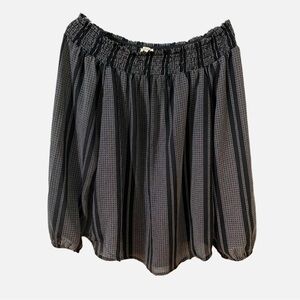 Lily White Estilo Black and White Striped Off the Shoulders Long Sleeve Blouse